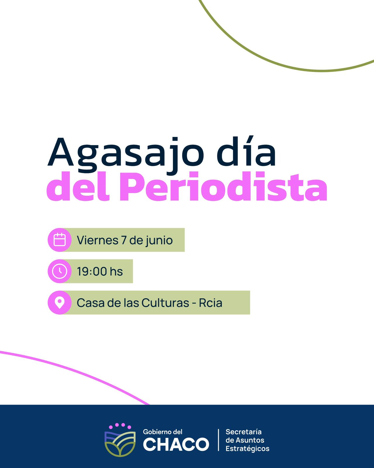 EL GOBIERNO PROVINCIAL AGASAJARÁ A LOS PERIODISTAS EN SU DÍA