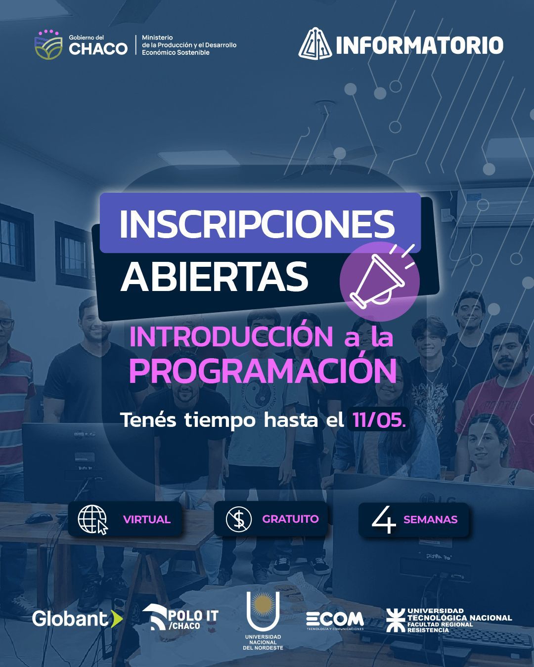 PRODUCCIÓN: HASTA EL 11 DE MAYO CONTINÚA ABIERTA LA INSCRIPCIÓN AL CURSO “INTRODUCCIÓN A LA PROGRAMACIÓN