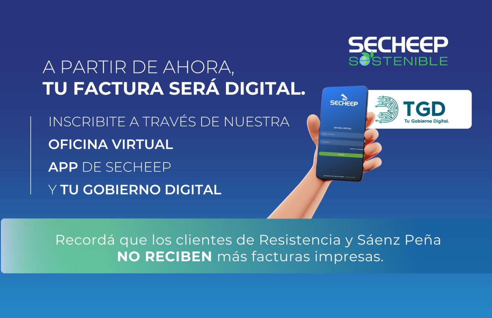 SECHEEP AVANZA CON LA IMPLEMENTACIÓN DE LA FACTURA DIGITAL EN TODA LA PROVINCIA