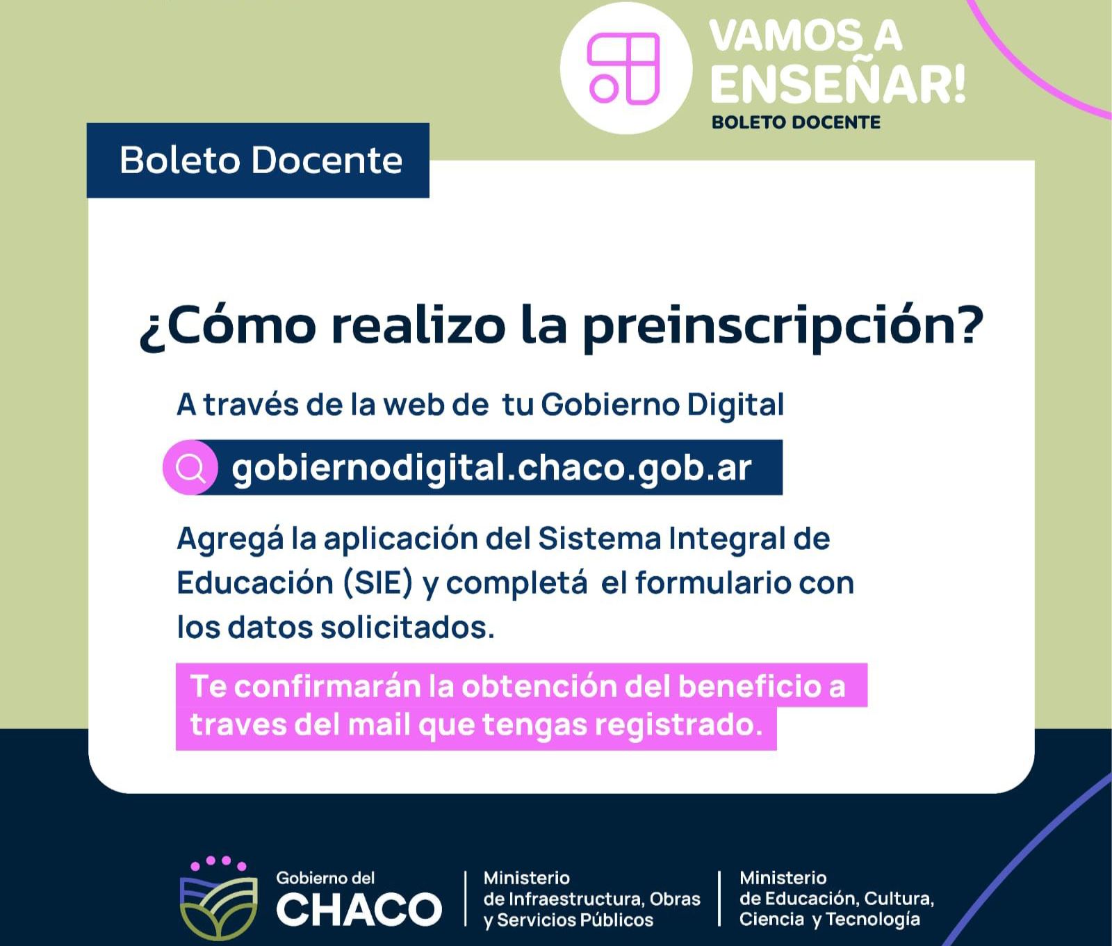 HASTA EL 12 DE ABRIL CONTINÚA LA PREINSCRIPCIÓN PARA ACCEDER AL BOLETO DIFERENCIAL DOCENTE